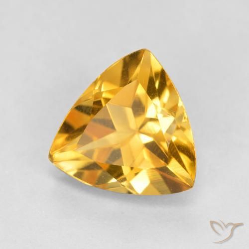 Citrine Orange-or moyen-léger naturelle Trillion, 1.10 ct, VVS-VS