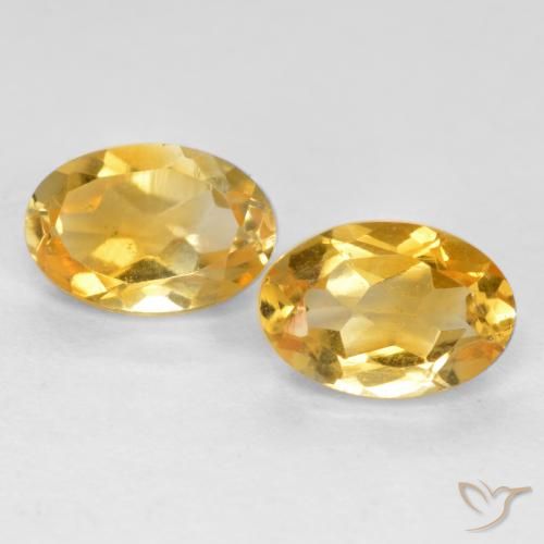0.90ctw Naturel Doré moyen Citrine, ovale, VS