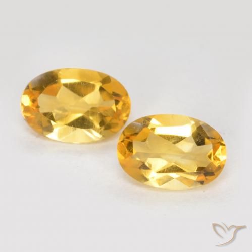 0.81ctw Naturel Orange doré profond Citrine, ovale, VS