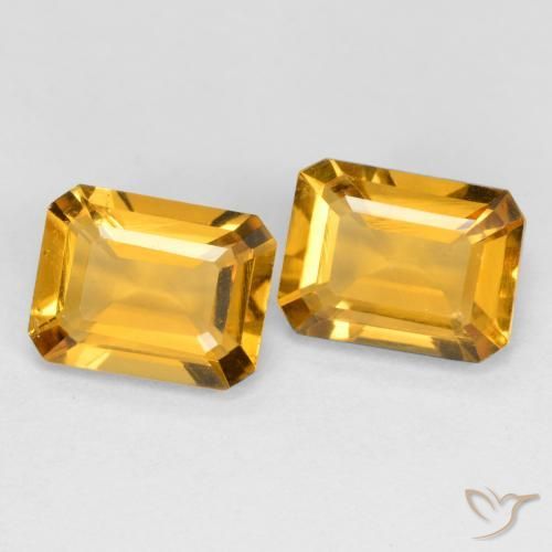 2.67ctw Naturel Orange-or Citrine, Taille émeraude, VS
