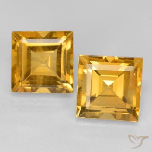 3.65ctw Naturel Doré foncé Citrine, Carré, VS