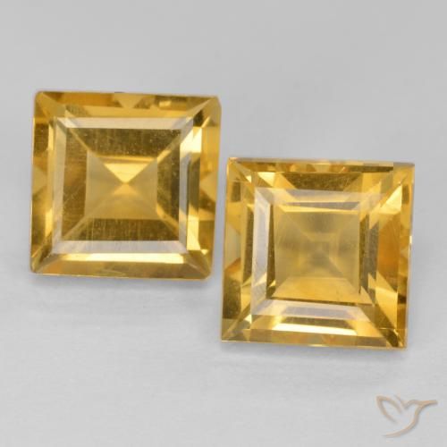3.65ctw Naturel Doré moyen-foncé Citrine, Carré, VS