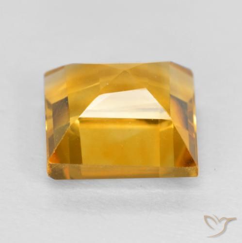 Citrine Orange-or moyen-léger naturelle Carré, 1.87 ct, VVS-VS