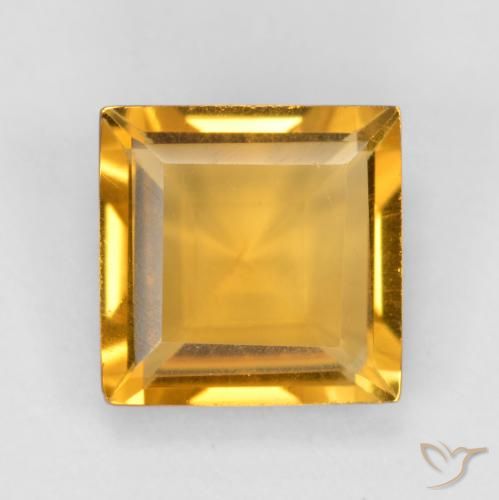 Citrine Orange-or naturelle Carré, 1.48 ct, VS