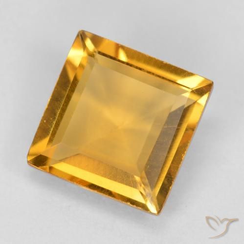 Citrine Orange-or naturelle Carré, 1.48 ct, VS