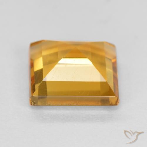Citrine Orange-or naturelle Carré, 1.48 ct, VS