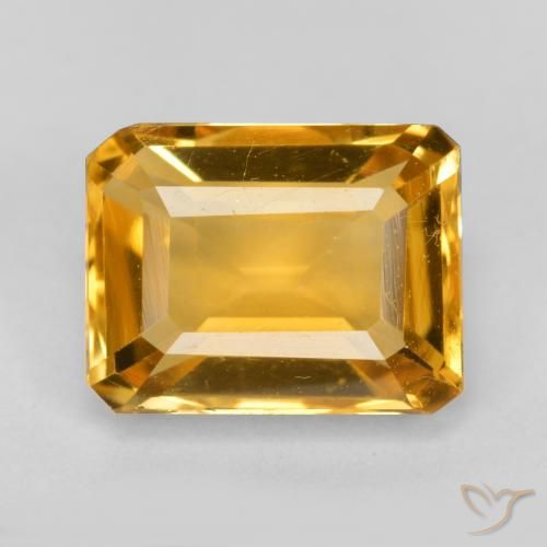 Citrine Orange-or naturelle Octogone / coupe Émeraude, 1.63 ct, VS