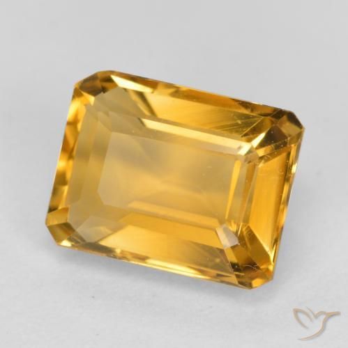 Citrine Orange-or naturelle Octogone / coupe Émeraude, 1.63 ct, VS