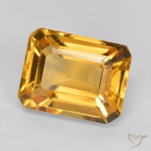 Citrine Or-orange moyen naturelle Octogone / coupe Émeraude, 1.66 ct, VS