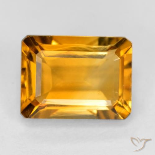 Citrine Orange-or naturelle Octogone / coupe Émeraude, 1.67 ct, VS