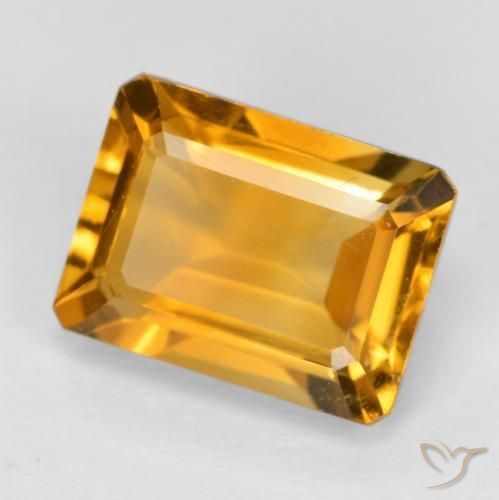 Citrine Orange-or naturelle Octogone / coupe Émeraude, 1.67 ct, VS