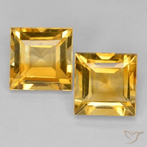 3.12ctw Naturel Doré profond Citrine, Carré, VS