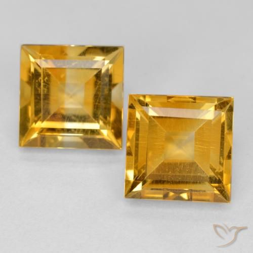 3.35ctw Naturel Orange-or Citrine, Carré, VS