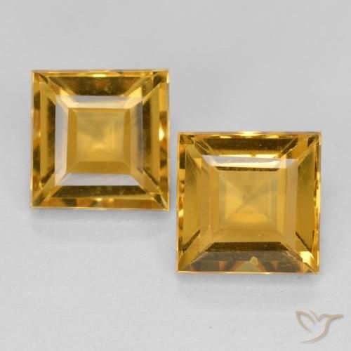 3.16ctw Naturel Orange doré profond Citrine, Carré, VS