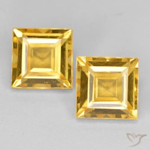 3.41ctw Naturel Doré Citrine, Carré, VS