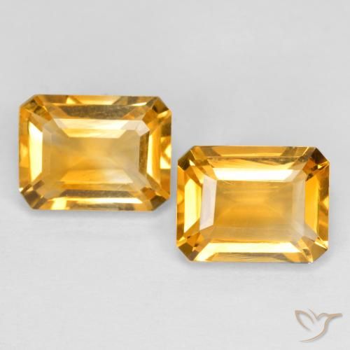 3.09ctw Naturel Orange doré profond Citrine, Taille émeraude, VVS-VS