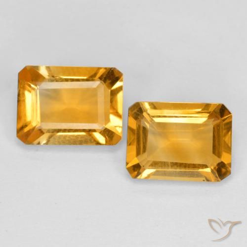 2.58ctw Naturel Doré-orange foncé Citrine, Taille émeraude, VVS-VS