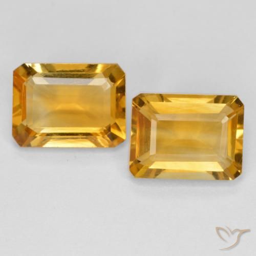 2.80ctw Naturel Doré foncé Citrine, Taille émeraude, VVS-VS