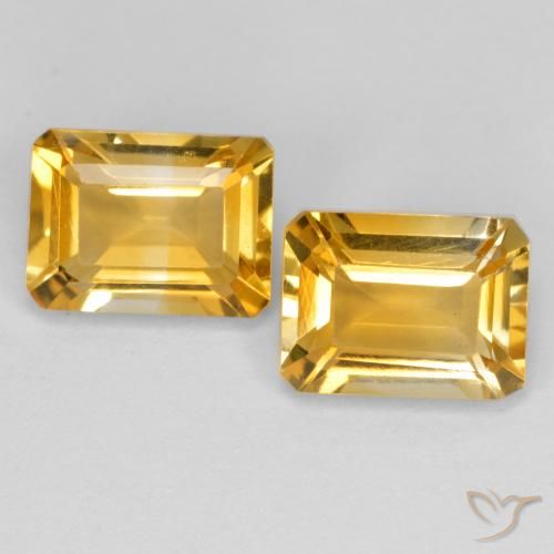 3.11ctw Naturel Orange doré profond Citrine, Taille émeraude, VVS-VS