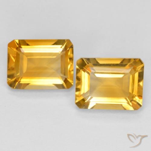 2.90ctw Naturel Doré moyen-foncé Citrine, Taille émeraude, VVS-VS