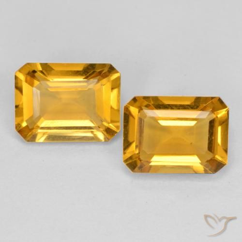2.68ctw Naturel Doré foncé Citrine, Taille émeraude, VVS-VS