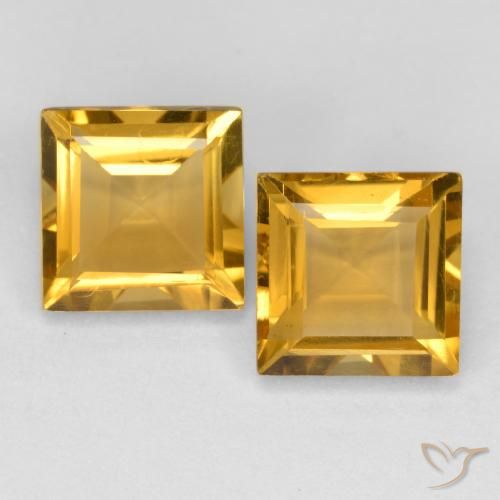 3.34ctw Naturel Doré Citrine, Carré, VS
