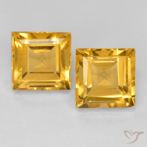 3.58ctw Naturel Doré foncé Citrine, Carré, VS
