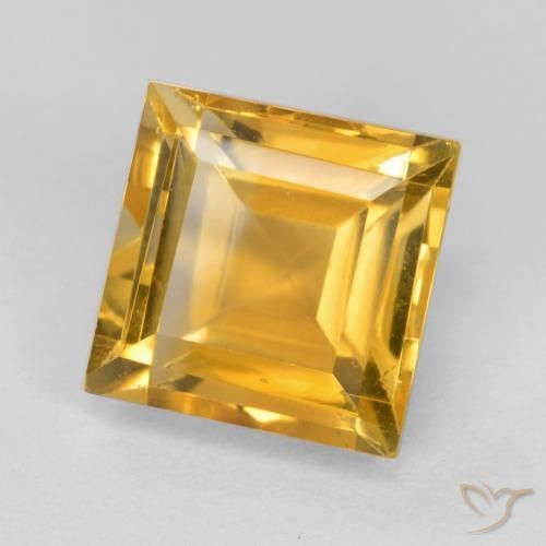 Citrine Orange doré profond naturelle Carré, 1.98 ct, VS