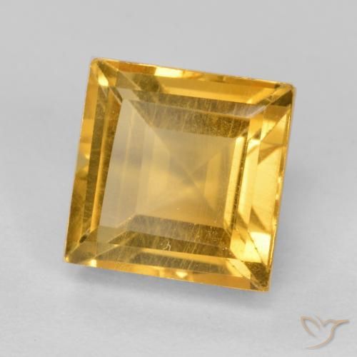 Citrine Orange doré profond naturelle Carré, 2.07 ct, VS