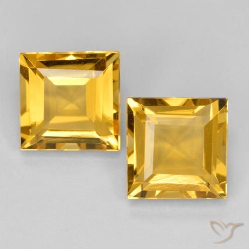 3.07ctw Naturel Orange Doré Citrine, Carré, VS