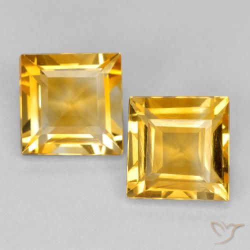 2.94ctw Naturel Orange Doré Citrine, Carré, VS