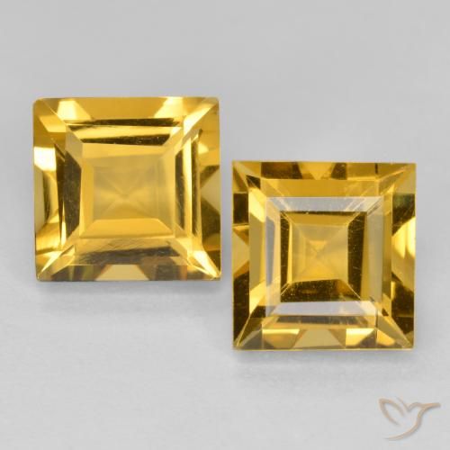 3.28ctw Naturel Doré profond Citrine, Carré, VS