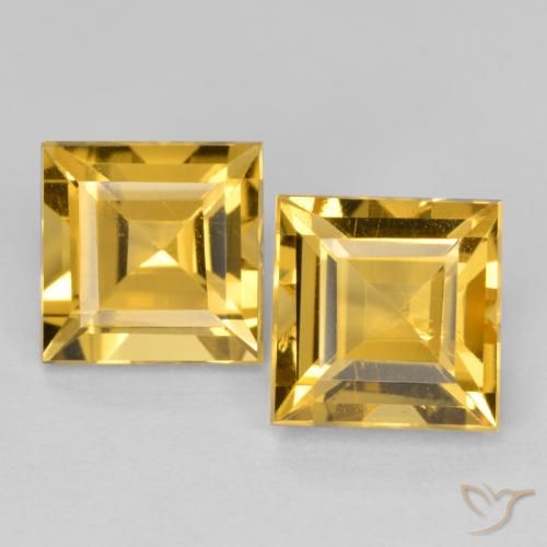 3.30ctw Naturel Doré profond Citrine, Carré, VS