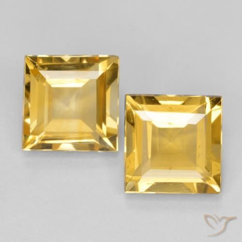 2.94ctw Naturel Doré moyen Citrine, Carré, VS
