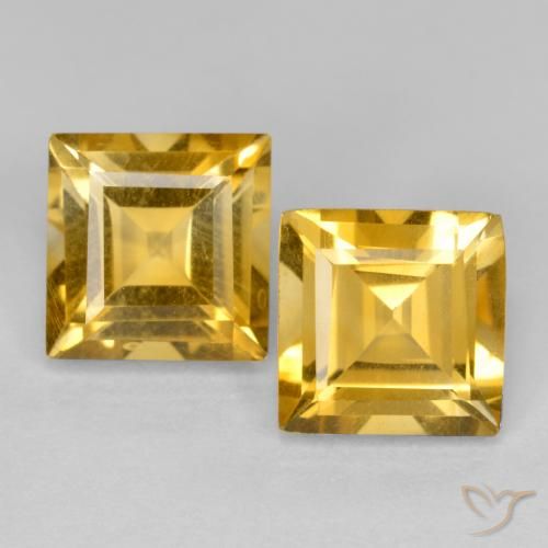 3.25ctw Naturel Doré Citrine, Carré, VS