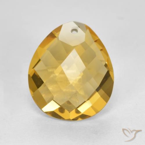 Citrine Doré moyen naturelle En forme de poire, 3.52 ct, VVS-VS