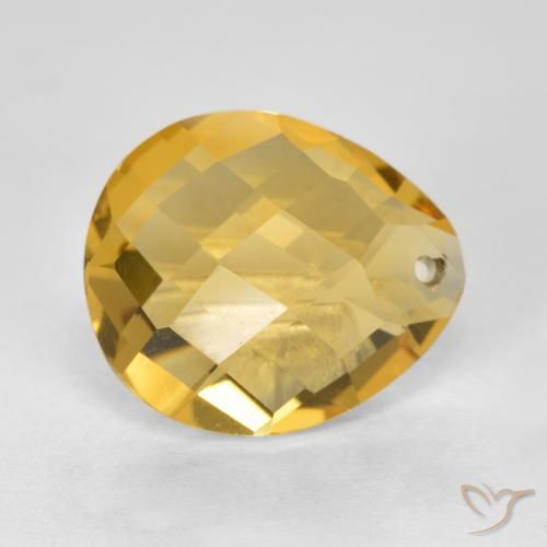 Citrine Doré moyen naturelle En forme de poire, 3.52 ct, VVS-VS