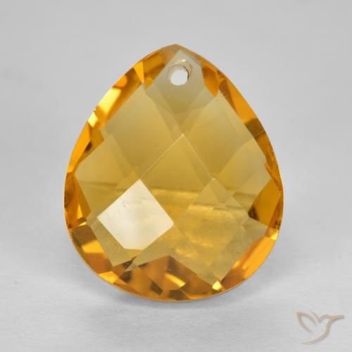 3.49ct Naturel Doré-orange foncé Citrine, En forme de poire, VVS-VS