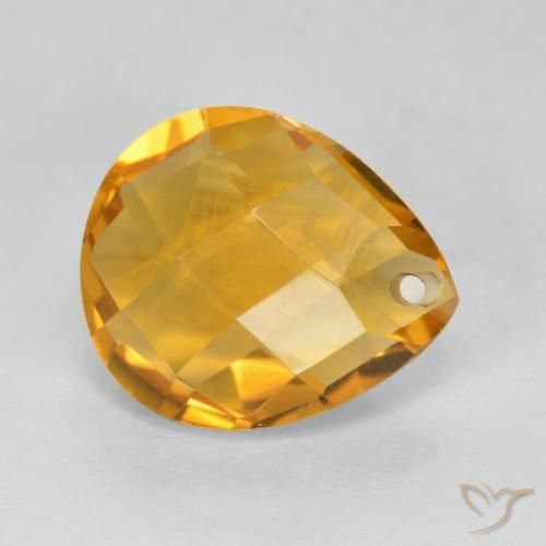 Citrine Doré-orange foncé naturelle En forme de poire, 3.49 ct, VVS-VS