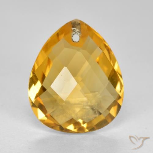 Citrine Doré foncé naturelle En forme de poire, 3.74 ct, VVS-VS