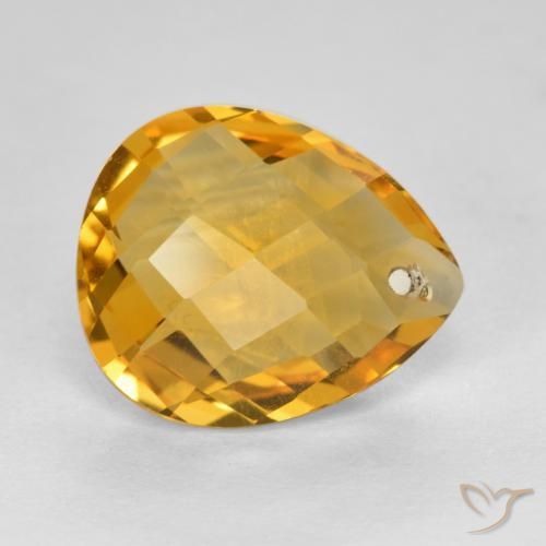 Citrine Doré foncé naturelle En forme de poire, 3.74 ct, VVS-VS