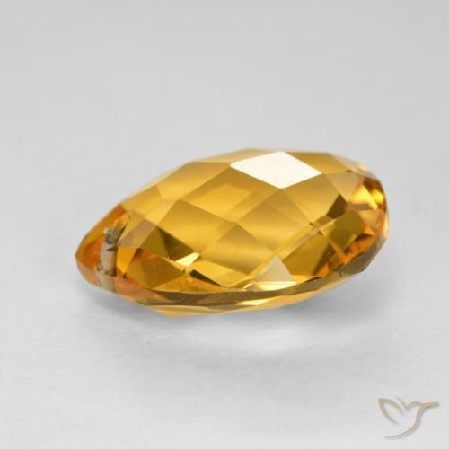 Citrine Doré foncé naturelle En forme de poire, 3.74 ct, VVS-VS