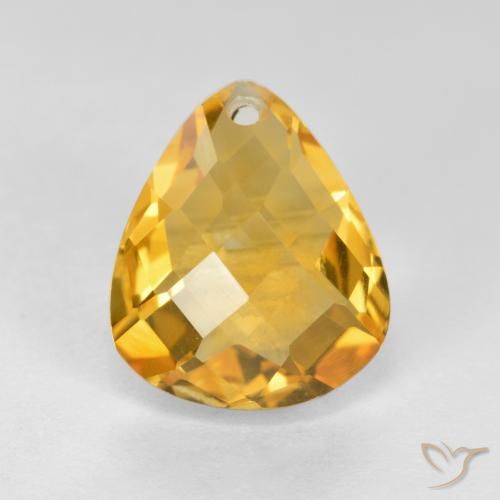 Citrine Doré vif naturelle En forme de poire, 3.33 ct, VVS-VS