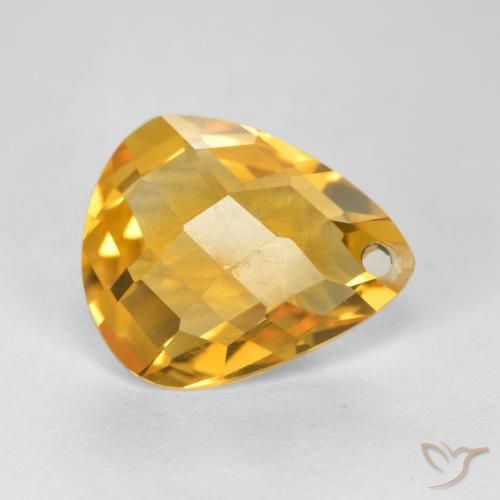 Citrine Doré vif naturelle En forme de poire, 3.33 ct, VVS-VS