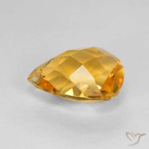 Citrine Doré vif naturelle En forme de poire, 3.33 ct, VVS-VS