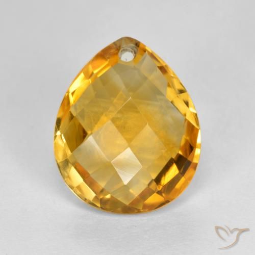 Citrine Doré foncé naturelle En forme de poire, 3.73 ct, VVS-VS