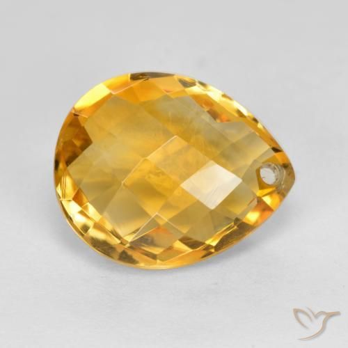 Citrine Doré foncé naturelle En forme de poire, 3.73 ct, VVS-VS