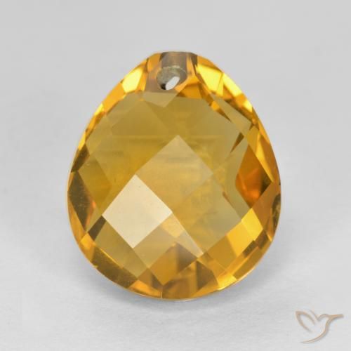 4.06ct Naturel Orange doré profond Citrine, En forme de poire, VVS-VS