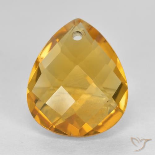 3.74ct Naturel Doré foncé Citrine, En forme de poire, VVS-VS