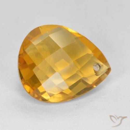 Citrine Doré foncé naturelle En forme de poire, 3.74 ct, VVS-VS